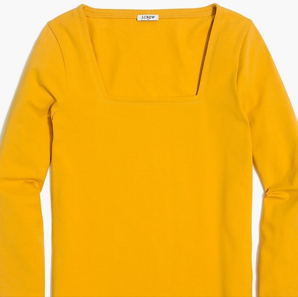 NWOT J. CREW | square neck tee in mustard yellow